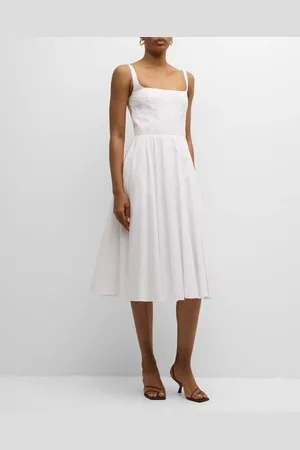EMILIA WICKSTEAD Nikush Square-Neck Sleeveless Cotton Midi Dress