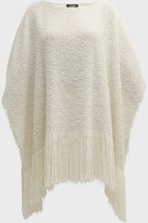 Alonpi Fringed Boucle Cashmere & Silk Poncho