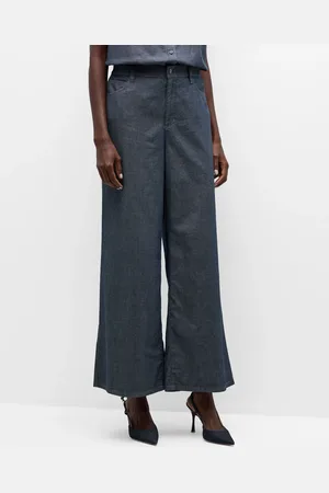 Eileen Fisher Wide-Leg Organic Cotton Twill Jeans