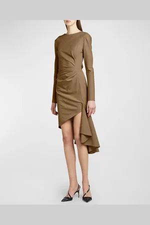 Serafini Tropical Wool Asymmetrical Dress