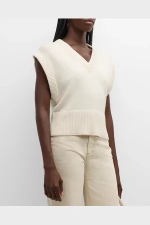 Simkhai Erin Cotton-Blend V-Neck Sweater Vest