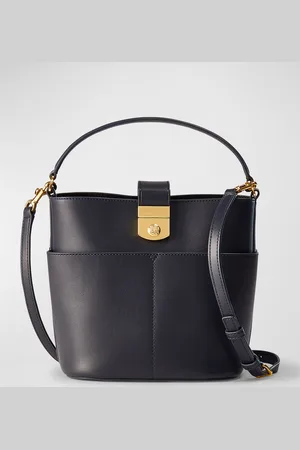 VERONICA BEARD The Crest Small Lock Leather Bucket Bag