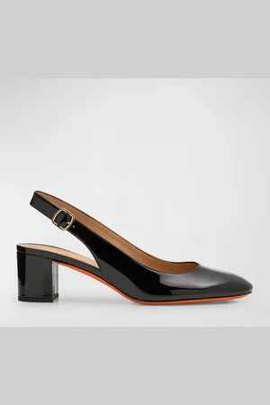 santoni Patent Leather Slingback Pumps
