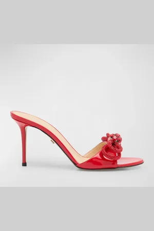Mach & Mach Bow Patent Leather Mule Sandals