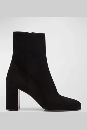 Prada Suede Block-Heel Ankle Boots