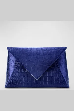 Tyler Ellis Lee Large Croc-Embossed Pouchette Clutch Bag