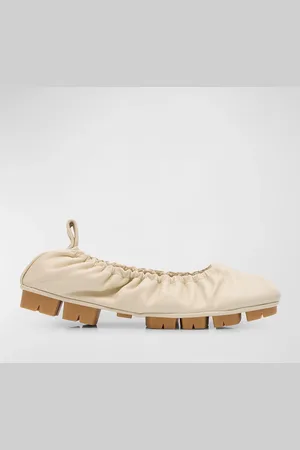 Bottega Veneta Shore Leather Elastic Ballerina Flats
