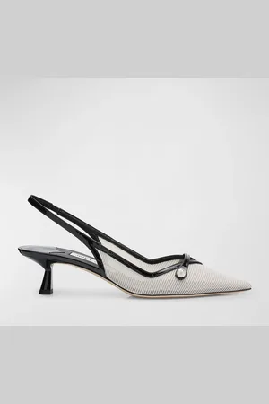 Jimmy Choo Amita Mesh Pearly-Strap Slingback Pumps