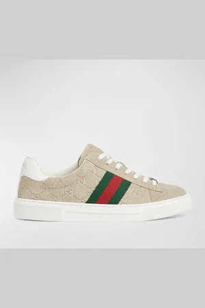 Gucci Ace Web GG Suede Low-Top Sneakers