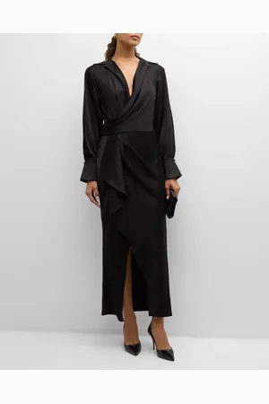 Simkhai Talita Drape-Front Midi Dress