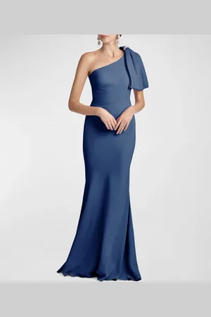 Sachin & Babi Aubrey Bias-Cut Satin Crepe Gown