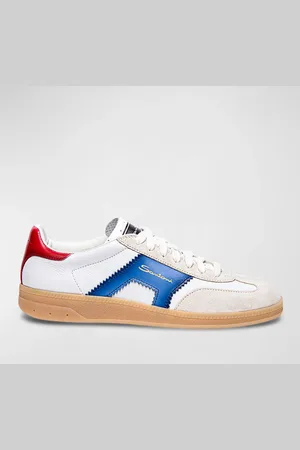 santoni DBA Mixed Leather Low-Top Sneakers