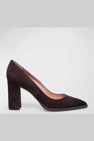 santoni Estelle Suede Block-Heel Pumps