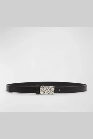 Bottega Veneta Woven Buckled Leather Skinny Belt