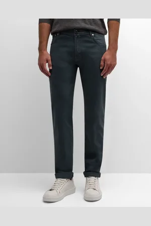 Kiton Gray Wool Straight-Leg Pants