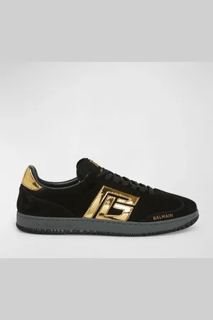 Balmain Swan Suede Mirror Low-Top Sneakers