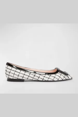 Roger Vivier Gommettine Bicolor Buckle Ballerina Flats