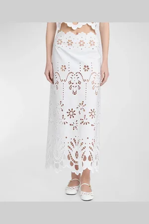 Dolce & Gabbana Cutout Embroidered Cotton Poplin Maxi Skirt