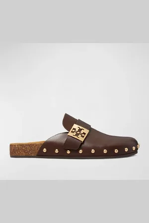 Tory Burch Mellow Leather Buckle Slide Mules