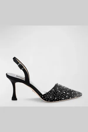 Badgley Mischka Brenna Embellished Silk Slingback Pumps