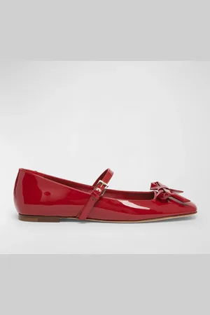 VALENTINO GARAVANI Romance Patent Bow Mary Jane Ballerina Flats