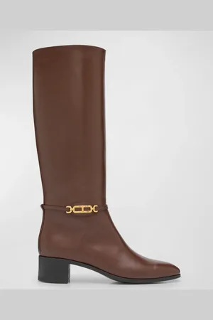 Tom Ford Whitney Leather Chain Knee Boots