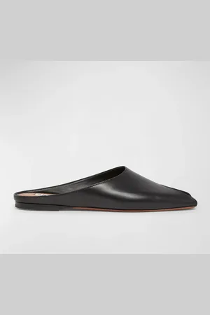Alaïa Leather Peep-Toe Ballerina Mules