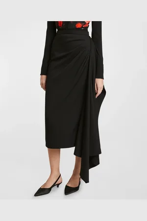 Erdem Draped Floral Pencil Skirt