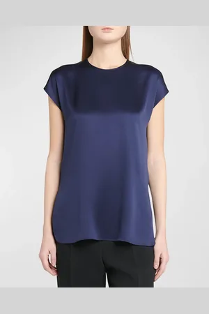 Giorgio Armani Cap-Sleeve Silk Blouse