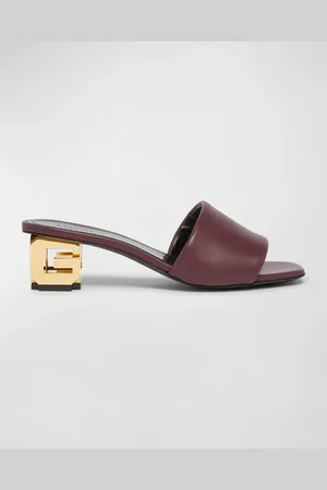 Givenchy Calfskin G Cube-Heel Mule Sandals