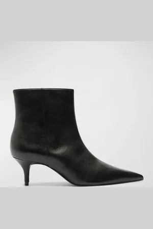 Schutz Mikki Leather Kitten Zip Booties