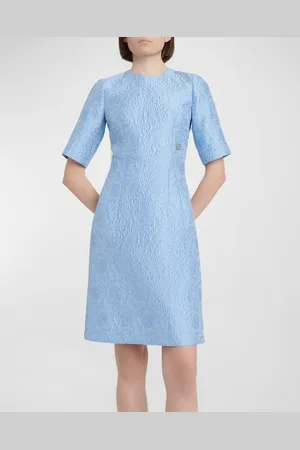 Dolce & Gabbana Floral Jacquard Matelasse Mini Dress with DG Pin