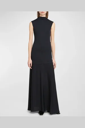 Jil Sander Sleeveless Drop-Waist Layered Maxi Dress