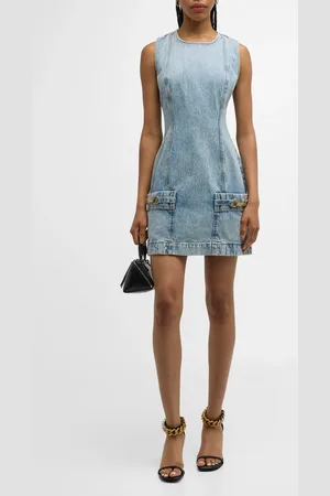 Stella McCartney Vintage Blue Denim Mini Dress with Hardware Details