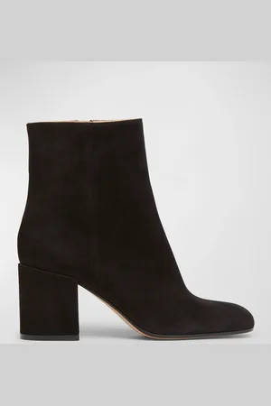 Gianvito Rossi Joelle Suede Block-Heel Booties