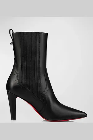 Christian Louboutin Leather Chelsea Red Sole Booties