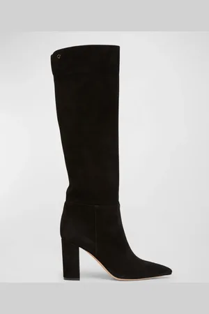 Gianvito Rossi Piper Suede Block-Heel Knee Boots