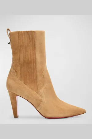 Christian Louboutin Suede Stiletto Red Sole Chelsea Booties
