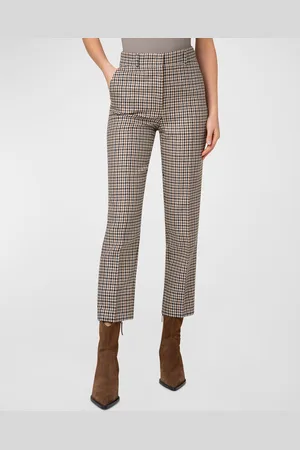 AKRIS Feryn Houndstooth Shetland Tweed Tapered-Leg Ankle Pants