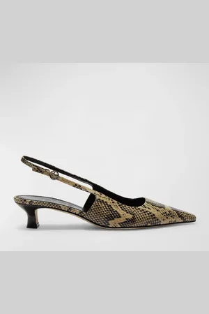 Aeyde Catrina Snake-Embossed Slingback Pumps