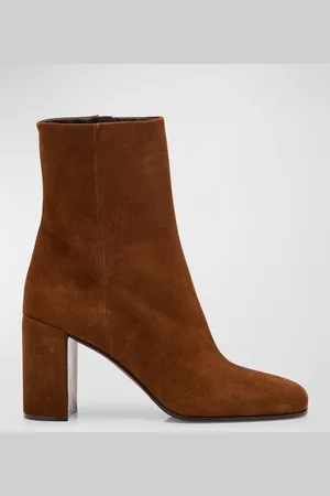 Prada Suede Block-Heel Ankle Boots