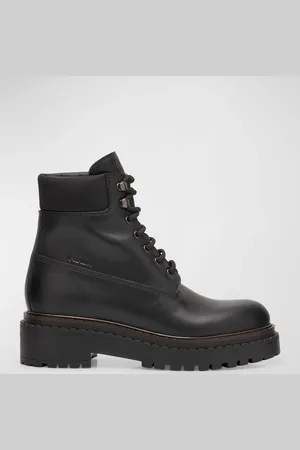 Prada Chocolate Leather Ranger Booties