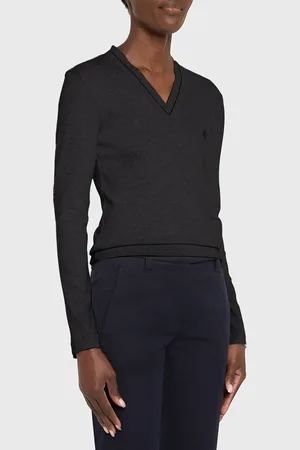 Brunello Cucinelli Cotton Ribbed Knit Top with Monili Detail