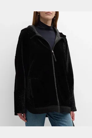 GORSKI Reversible Shearling Lamb Zip Parka Jacket With Side Slits