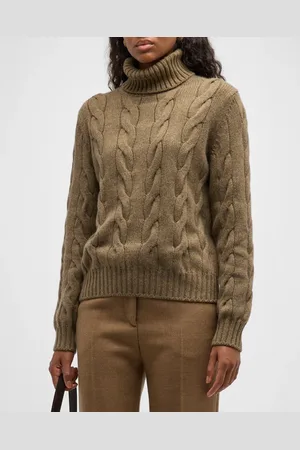 Loro Piana Napier Cable-Knit Cashmere Turtleneck Sweater