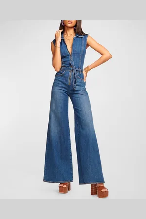 Ramy Brook Jemma Wide-Leg Denim Jumpsuit