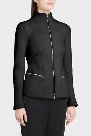 Giorgio Armani Cashmere-Blend Zip-Front Knit Jacket