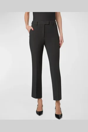 AKRIS Francy Lyocell Gabardine Kick Flare Crop Pants