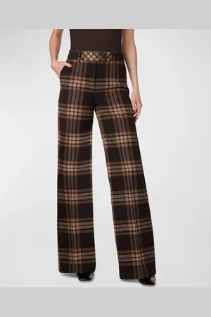 AKRIS Fior Wool Flannel Wide-Leg Trousers