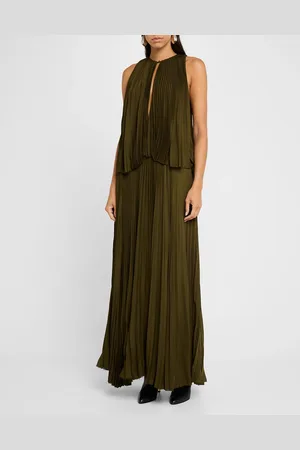 BRANDON MAXWELL The Hallett Pleated Two-Tiered Dress